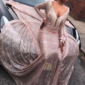 Rose gold prom dress